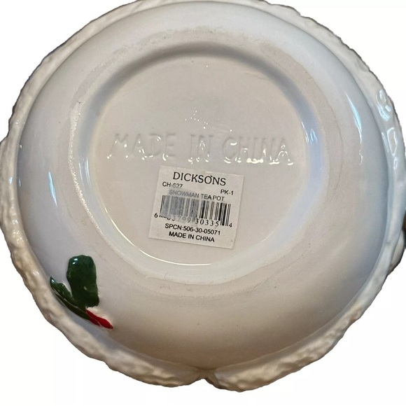Vintage Dicksons Christmas Snowman Ceramic Teapot “Jesus Loves You Snow Much” - Picture 6 of 7